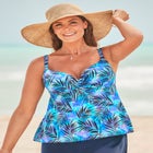 Bra Sized Faux Flyaway Underwire Tankini Top image number null