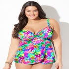 Bra Sized Faux Flyaway Underwire Tankini Top image number null