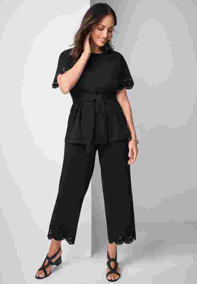 Stretch Knit Crepe Laser Cut Set image number 0