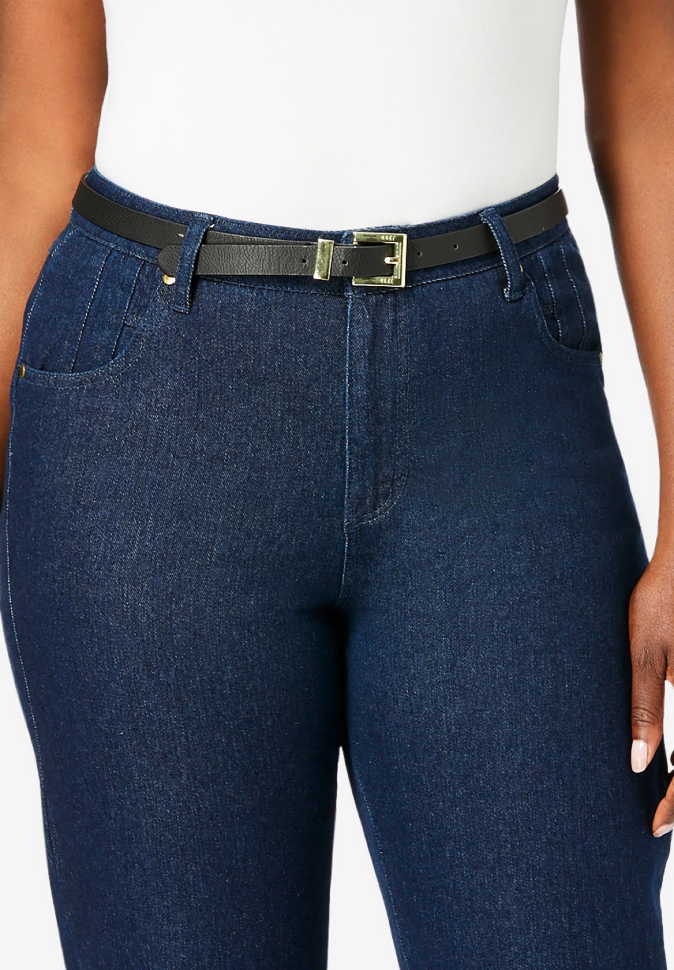 Faux Leather Skinny Belt image number 2