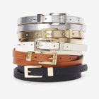 Faux Leather Skinny Belt image number null