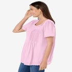 Lace-Trim Pintucked Tunic image number null