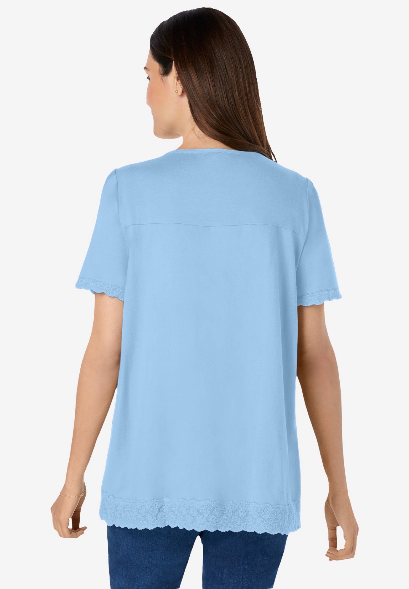 Lace-Trim Pintucked Tunic image number 1