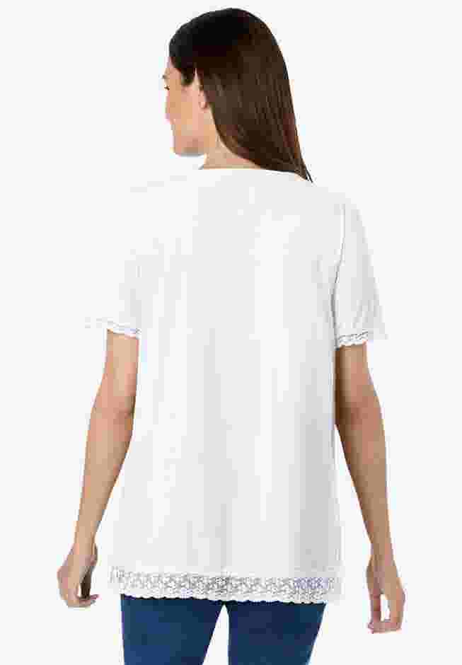 Lace-Trim Pintucked Tunic image number 1