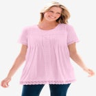 Lace-Trim Pintucked Tunic image number null