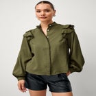 Pleat Front Faux Leather Short image number null