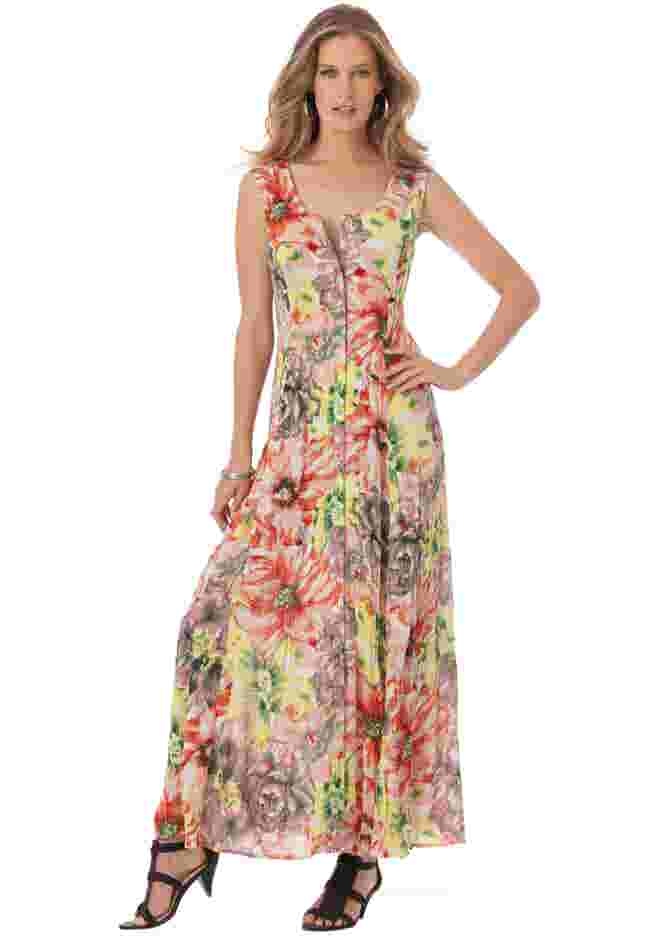 Button Front Crinkle Dress image number 2