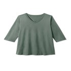 Perfect Three-Quarter Sleeve V-Neck Tee image number null