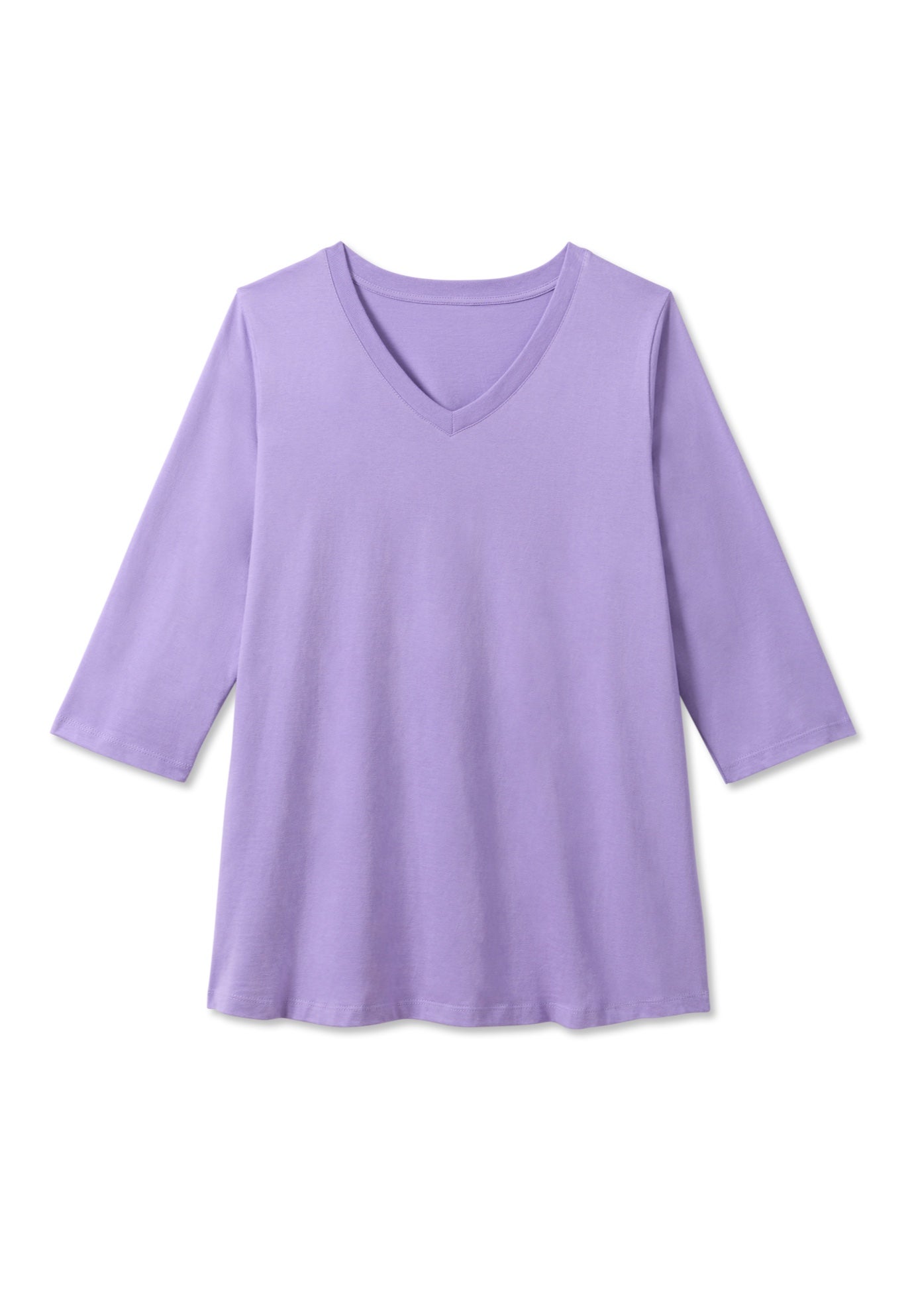 Perfect Three-Quarter Sleeve V-Neck Tee image number 3