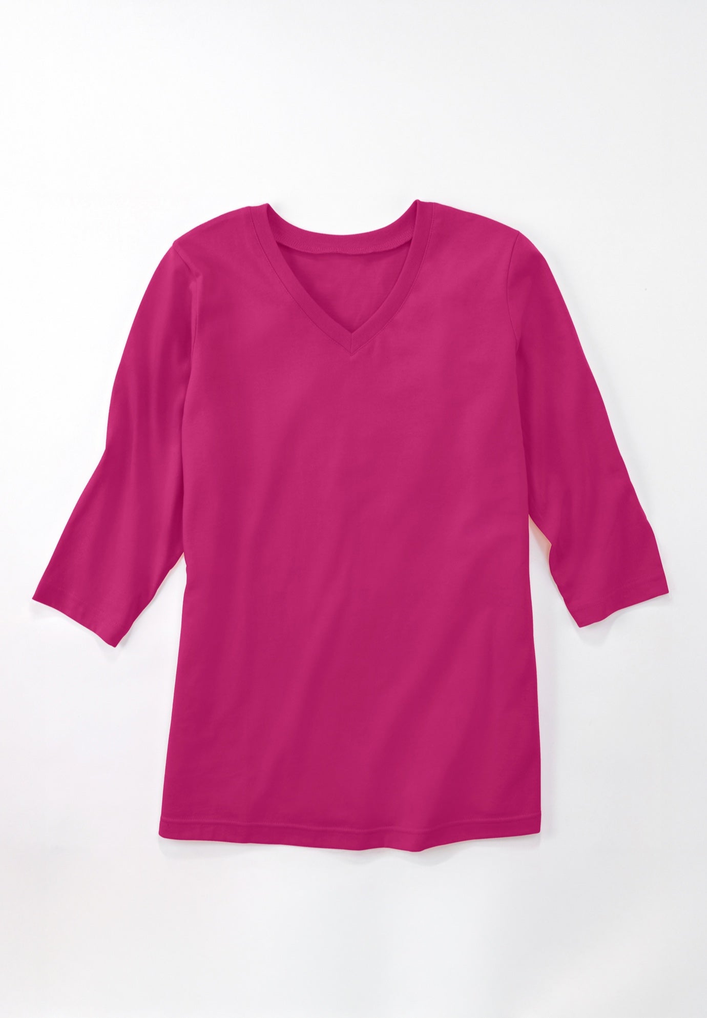 Perfect Three-Quarter Sleeve V-Neck Tee image number 3