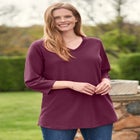 Perfect Three-Quarter Sleeve V-Neck Tee image number null