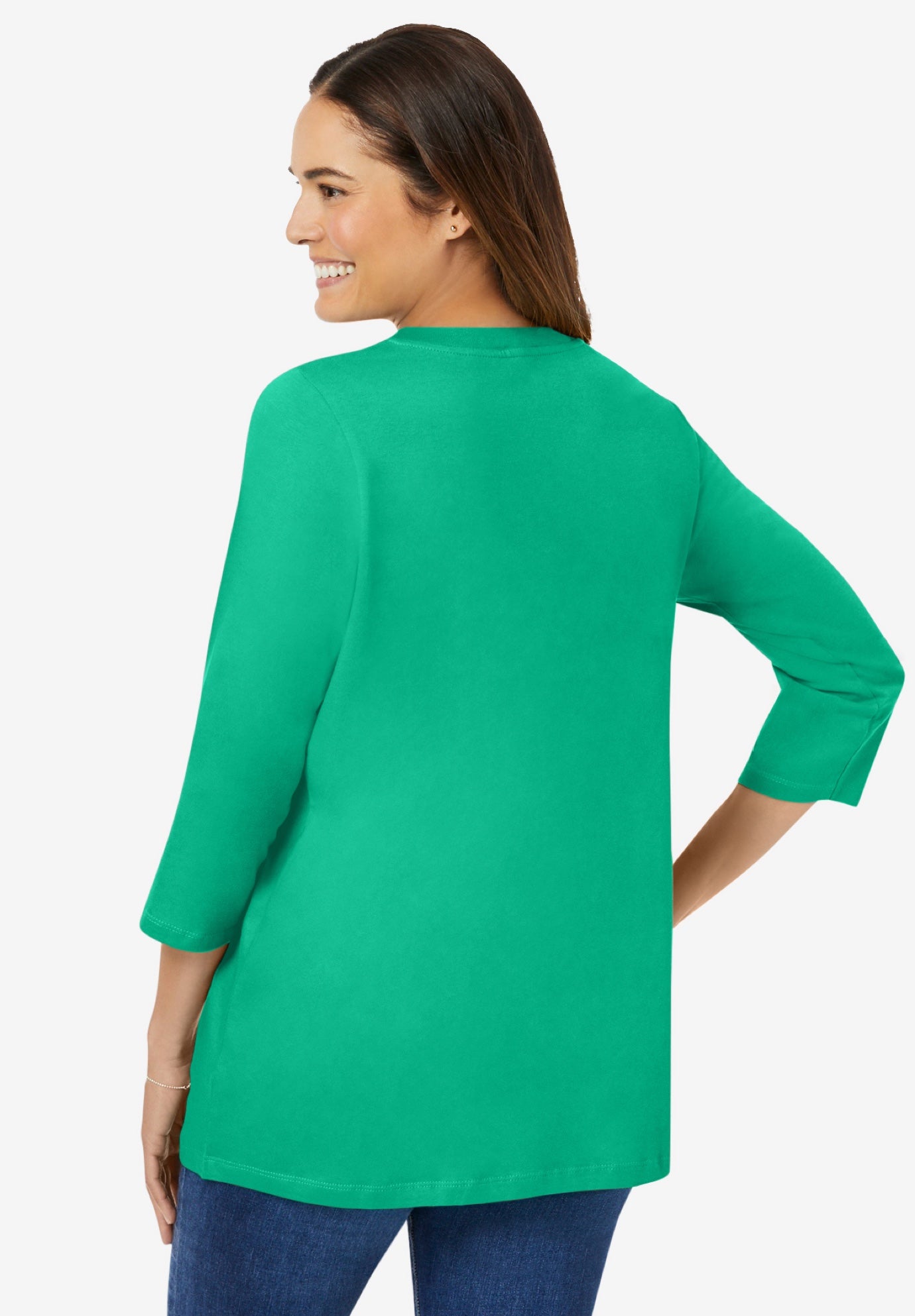 Perfect Three-Quarter Sleeve V-Neck Tee image number 1