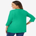 Perfect Three-Quarter Sleeve V-Neck Tee image number null