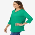 Perfect Three-Quarter Sleeve V-Neck Tee image number null