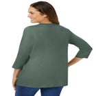 Perfect Three-Quarter Sleeve V-Neck Tee image number null