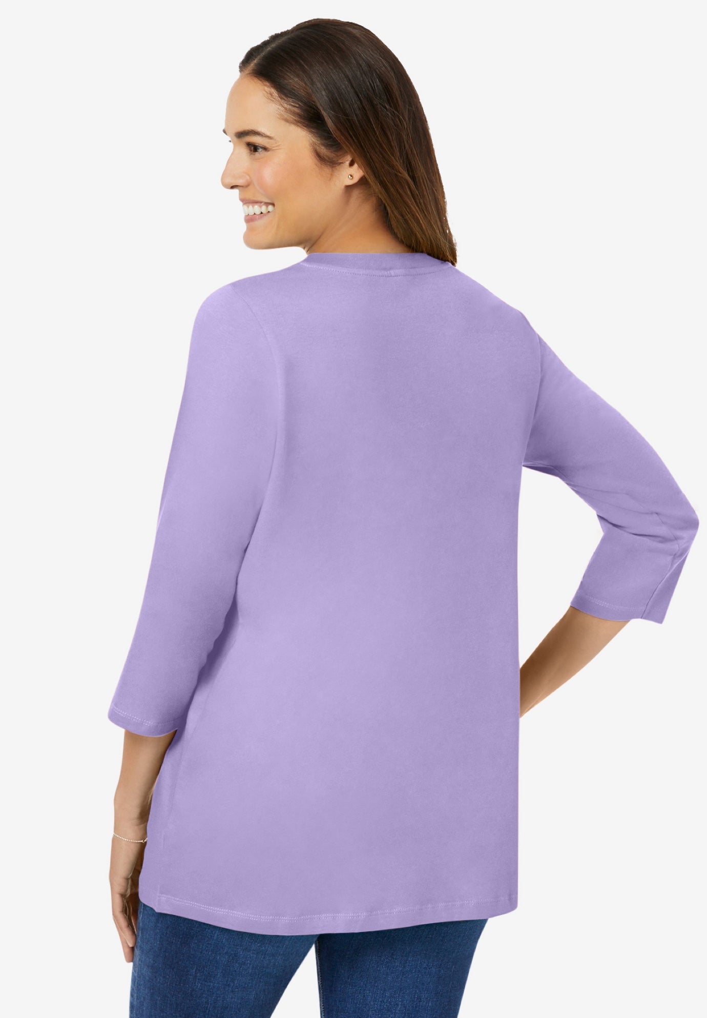 Perfect Three-Quarter Sleeve V-Neck Tee image number 1