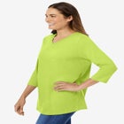 Perfect Three-Quarter Sleeve V-Neck Tee image number null