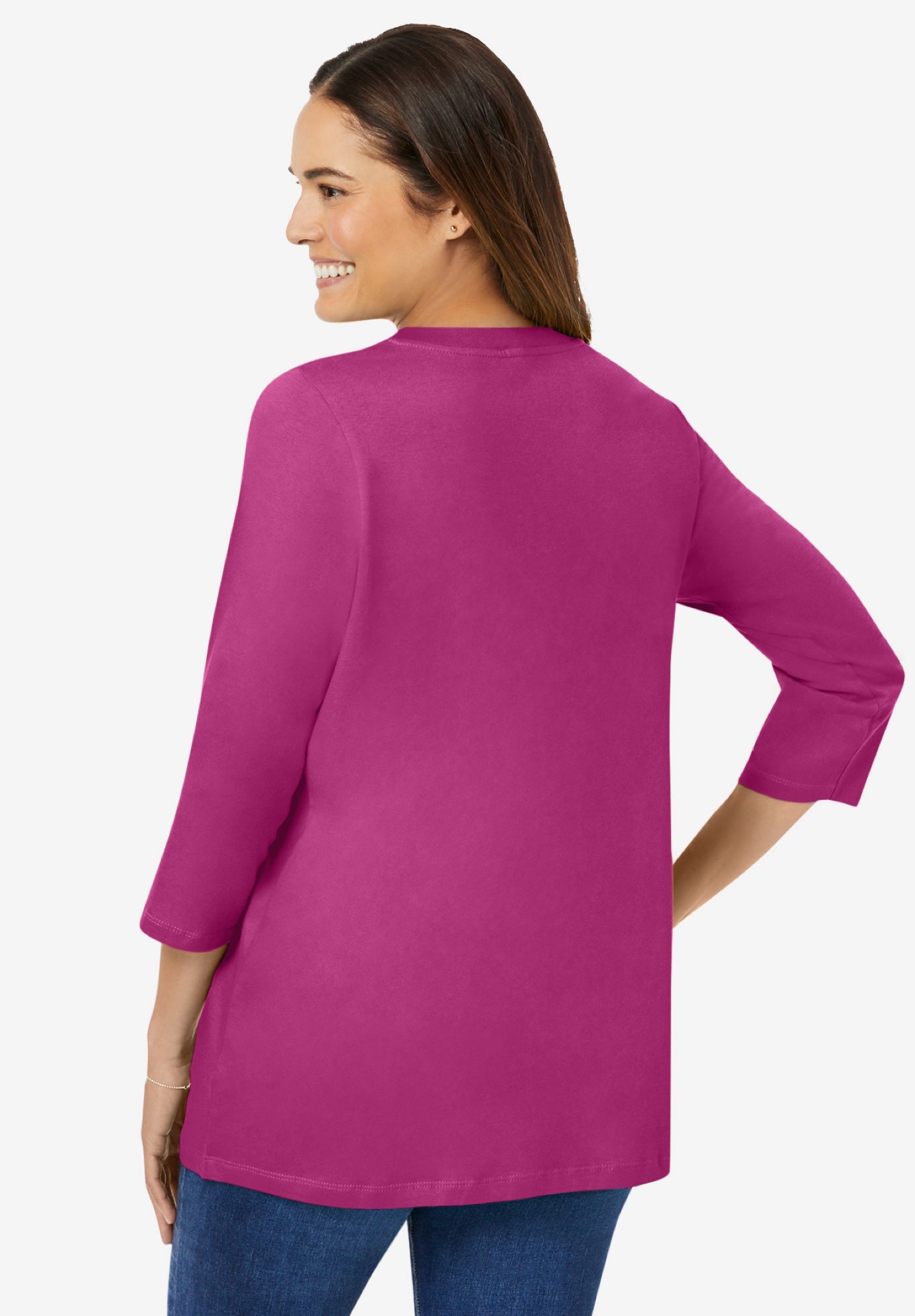 Perfect Three-Quarter Sleeve V-Neck Tee image number 1