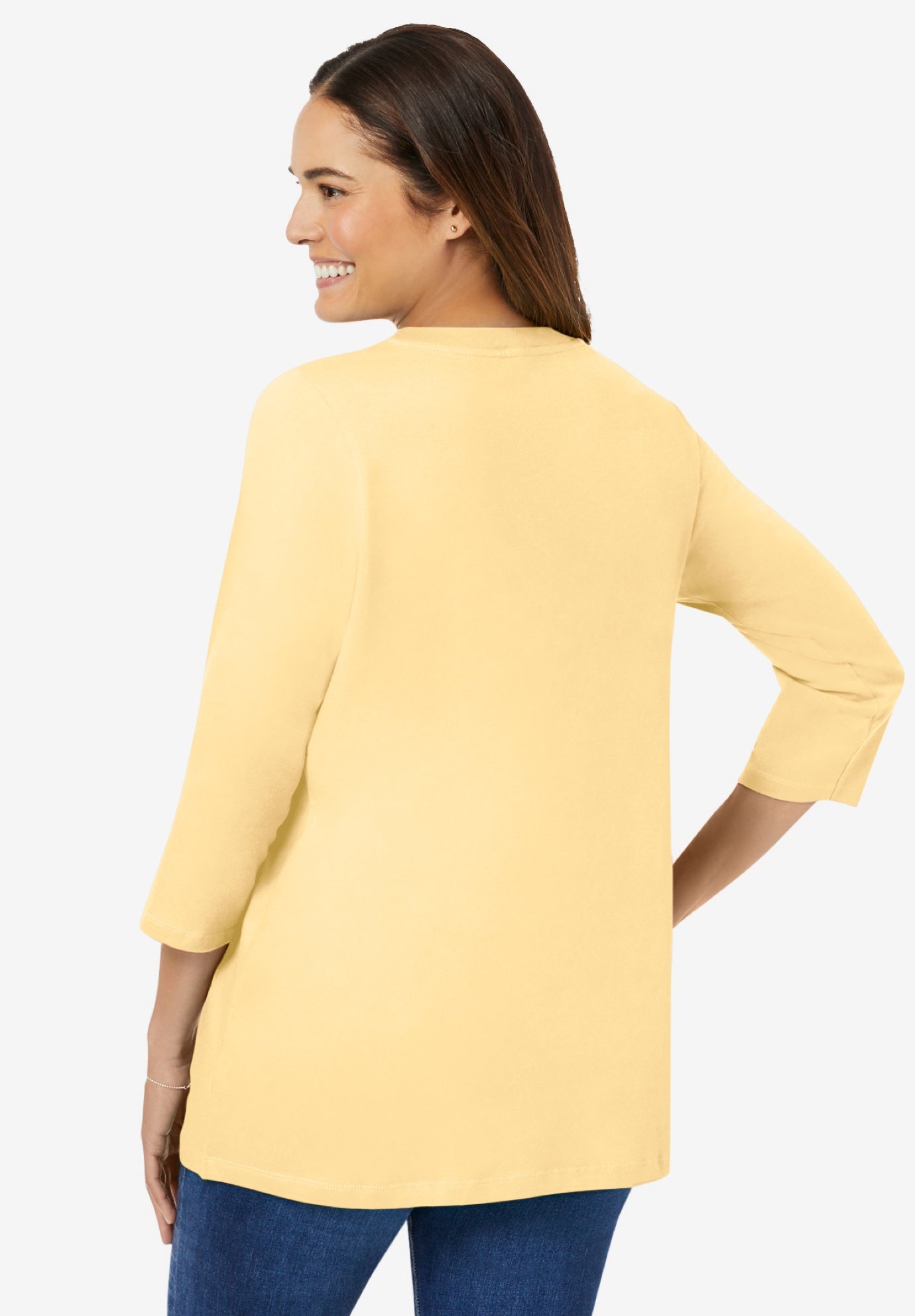 Perfect Three-Quarter Sleeve V-Neck Tee image number 1