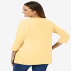 Perfect Three-Quarter Sleeve V-Neck Tee image number null