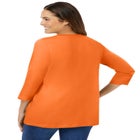 Perfect Three-Quarter Sleeve V-Neck Tee image number null