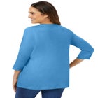 Perfect Three-Quarter Sleeve V-Neck Tee image number null