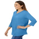 Perfect Three-Quarter Sleeve V-Neck Tee image number null