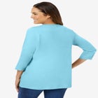 Perfect Three-Quarter Sleeve V-Neck Tee image number null