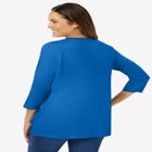 Perfect Three-Quarter Sleeve V-Neck Tee image number null