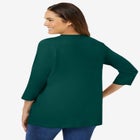 Perfect Three-Quarter Sleeve V-Neck Tee image number null