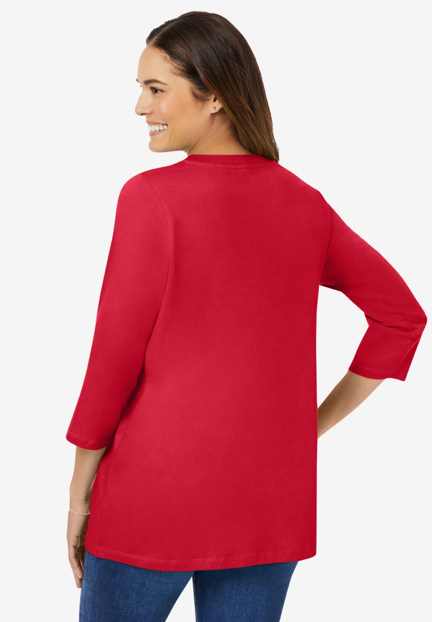 Perfect Three-Quarter Sleeve V-Neck Tee image number 1