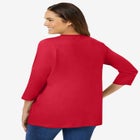 Perfect Three-Quarter Sleeve V-Neck Tee image number null