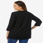 Perfect Three-Quarter Sleeve V-Neck Tee image number null