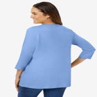 Perfect Three-Quarter Sleeve V-Neck Tee image number null