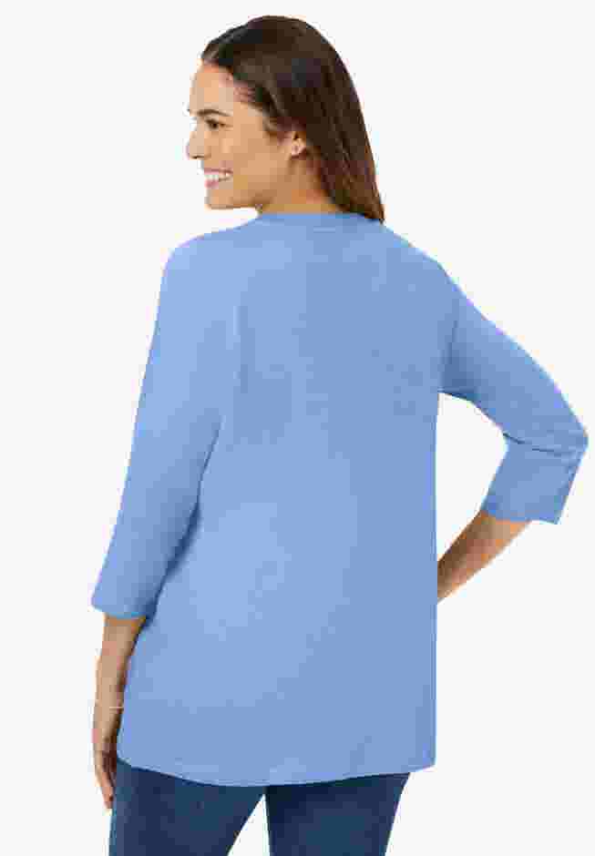 Perfect Three-Quarter Sleeve V-Neck Tee image number 1