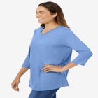 Perfect Three-Quarter Sleeve V-Neck Tee image number null