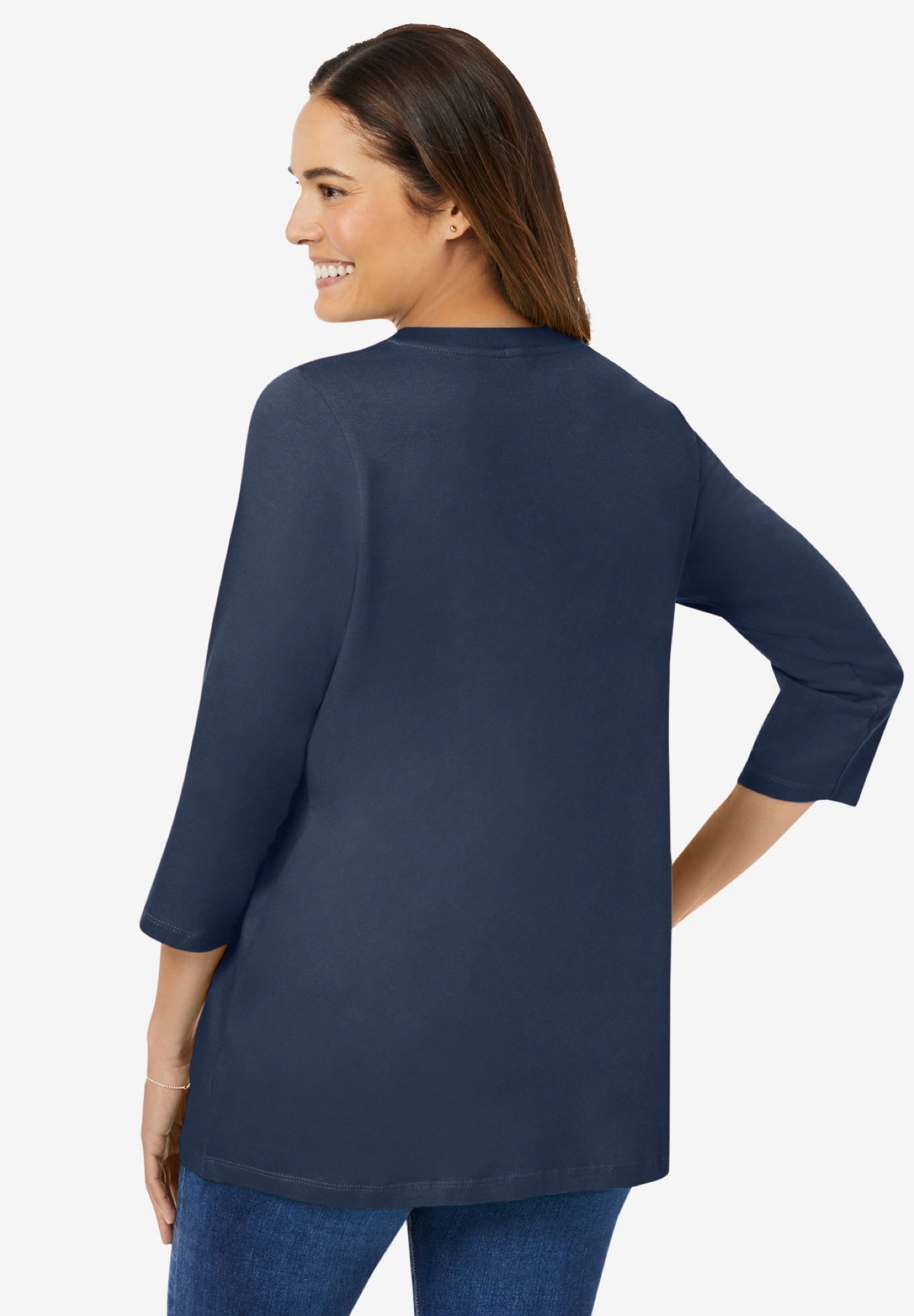 Perfect Three-Quarter Sleeve V-Neck Tee image number 2