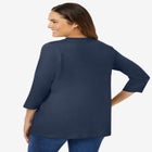 Perfect Three-Quarter Sleeve V-Neck Tee image number null