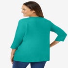 Perfect Three-Quarter Sleeve V-Neck Tee image number null