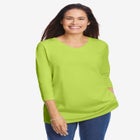 Perfect Three-Quarter Sleeve V-Neck Tee image number null