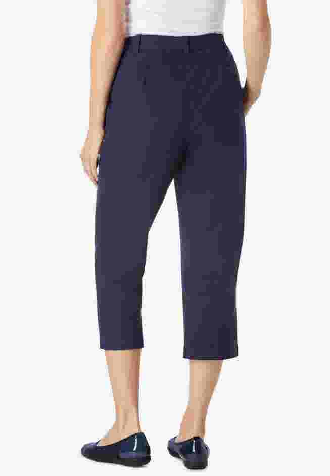 Adjustable Waist Chino Capri image number 1