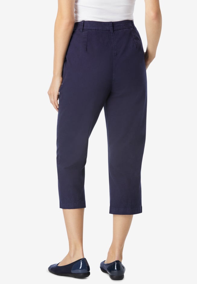 Adjustable Waist Chino Capri image number 1