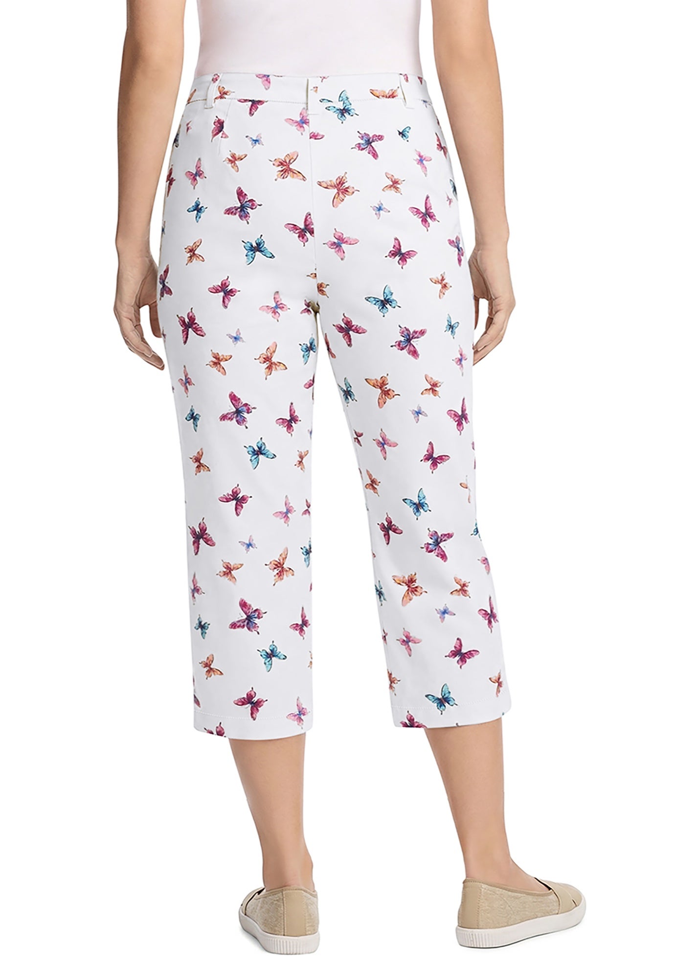 Adjustable Waist Chino Capri image number 1