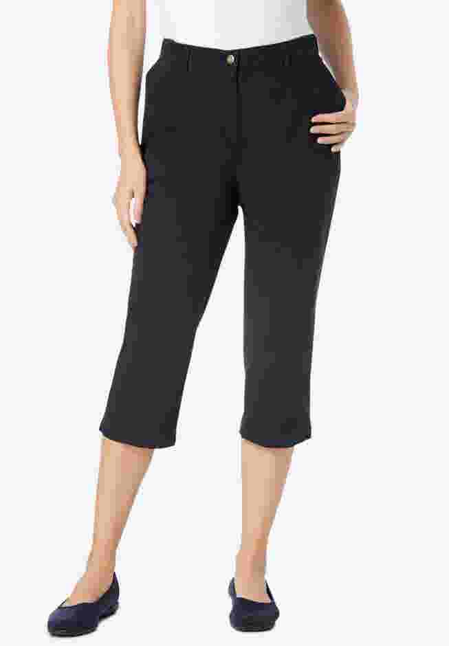 Adjustable Waist Chino Capri image number 0