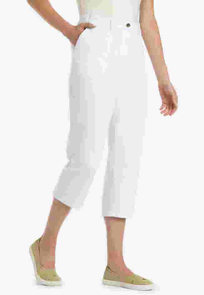 Adjustable Waist Chino Capri image number 0