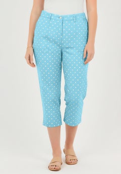 Adjustable Waist Chino Capri