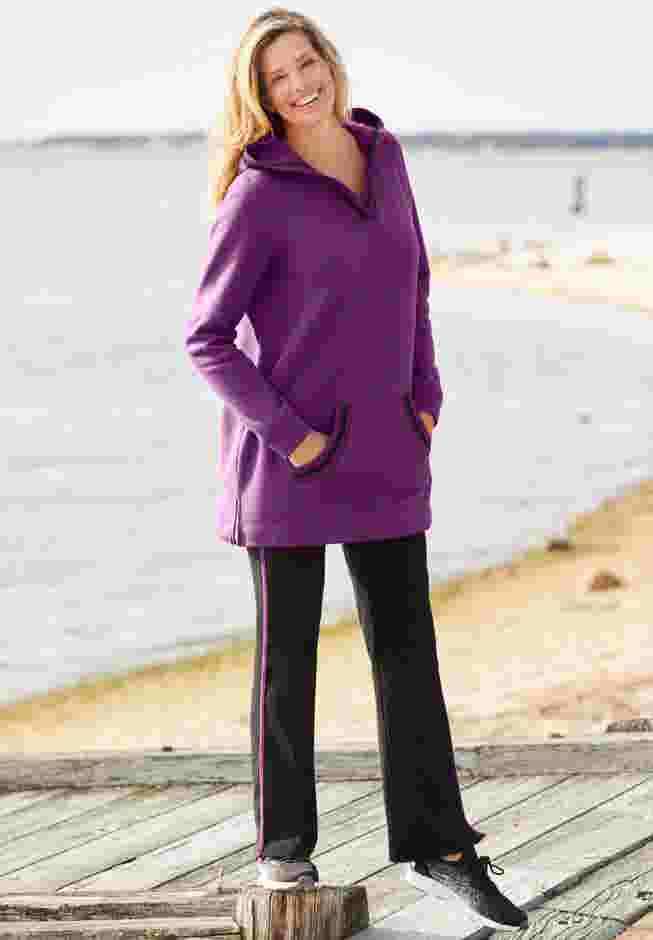 Stretch Cotton Side-Stripe Bootcut Legging image number 0