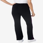 Stretch-Cotton Knit Pull-On Bootcut Side-Stripe Leggings image number null