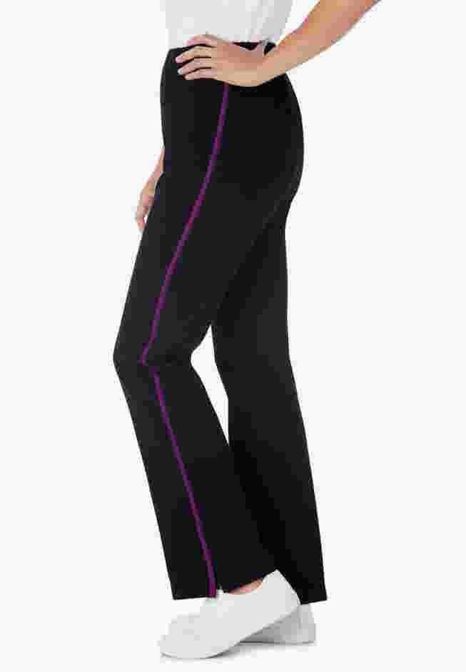 Stretch Cotton Side-Stripe Bootcut Legging image number 3