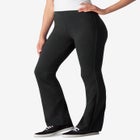 Stretch-Cotton Knit Pull-On Bootcut Side-Stripe Leggings image number null